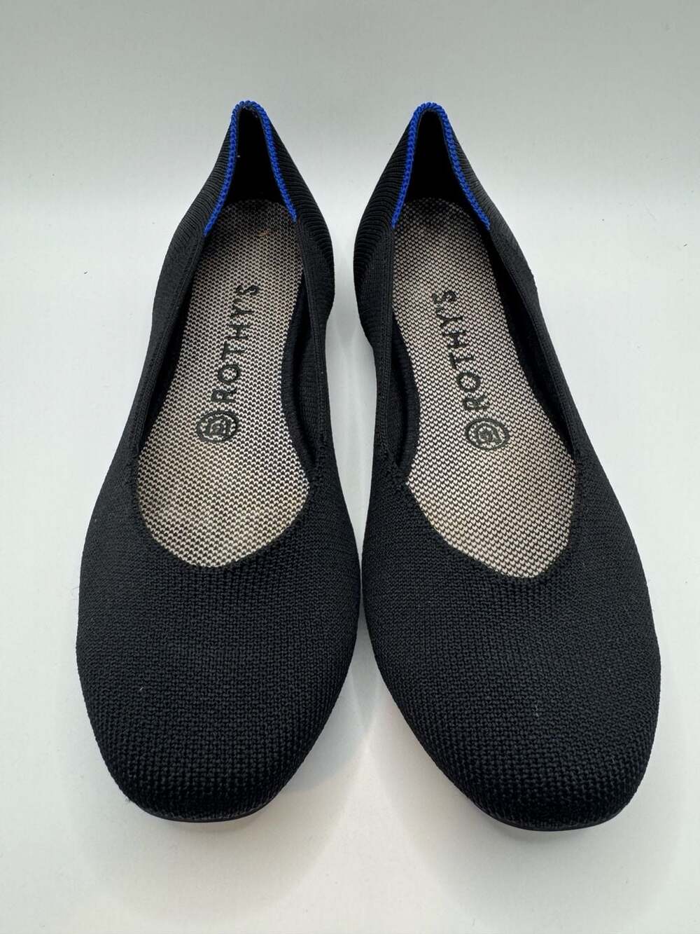 Rothy's The Flat Black Knit Round Toe Ballet Flats Shoes